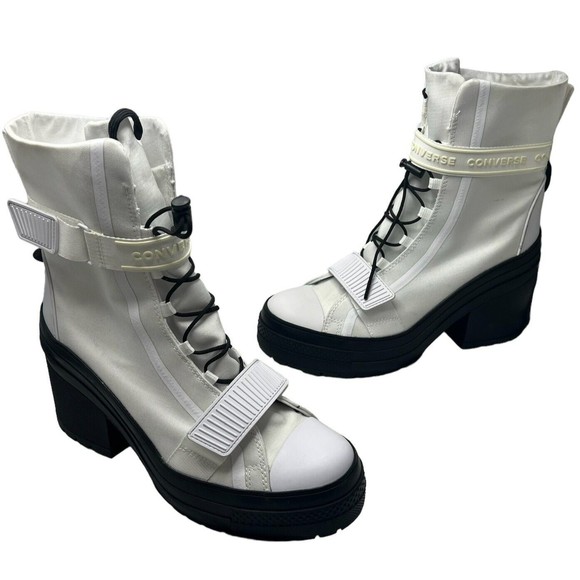 Converse All Star Chuck Taylor GR82 Platform Heel Boot Size 10 Womens White Shoe - Picture 1 of 14